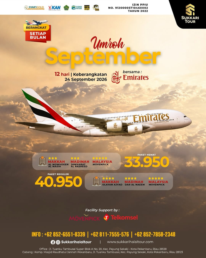  UMROH SEPTEMBER 2026 BERSAMA EMIRATES 