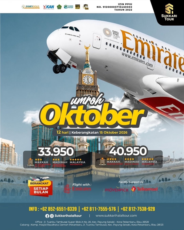  UMROH OKTOBER 2026 BERSAMA EMIRATES AIRLINES