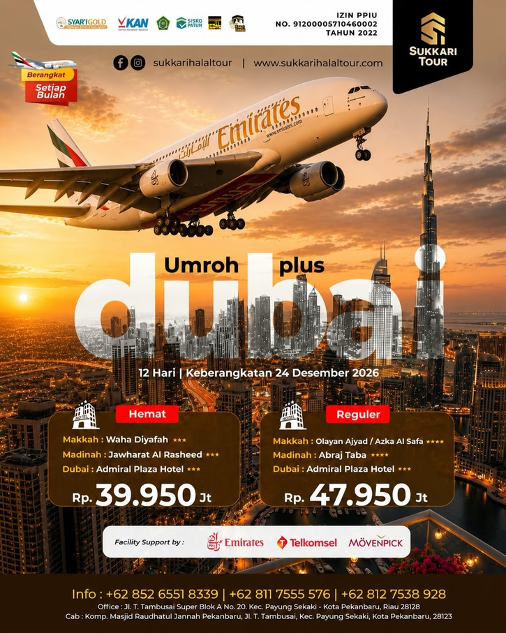 UMROH PLUS DUBAI 24 DESEMBER 2026