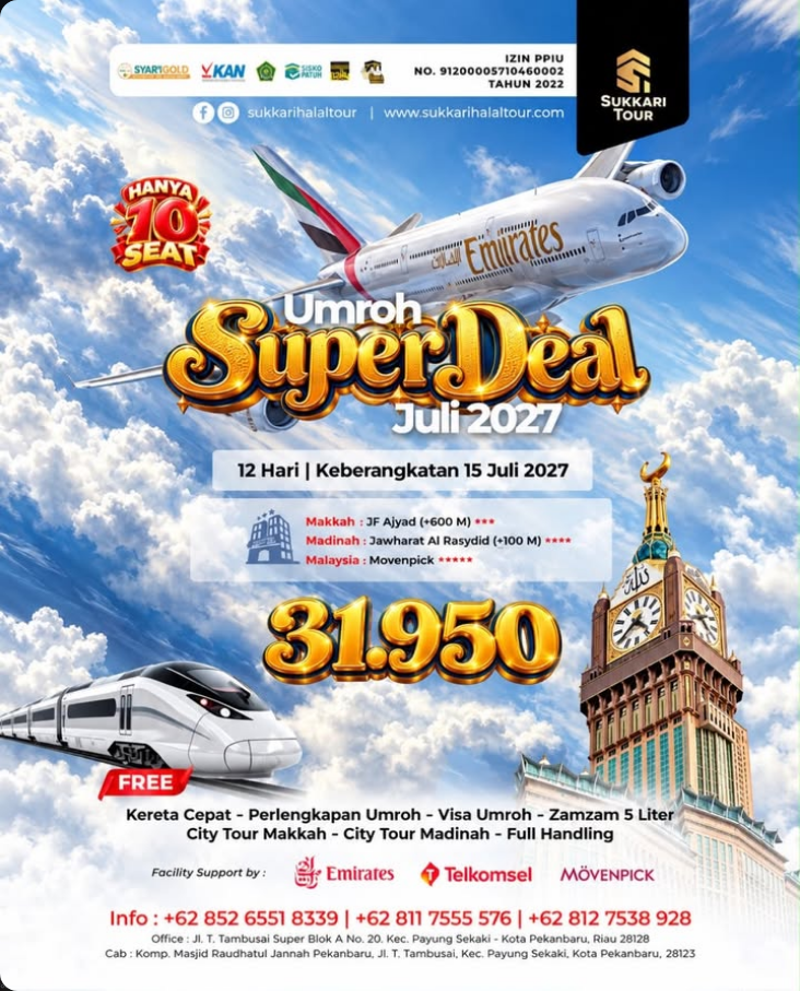  UMROH SUPER DEAL JULI 2027 BERSAMA SUKKARI TOUR! 